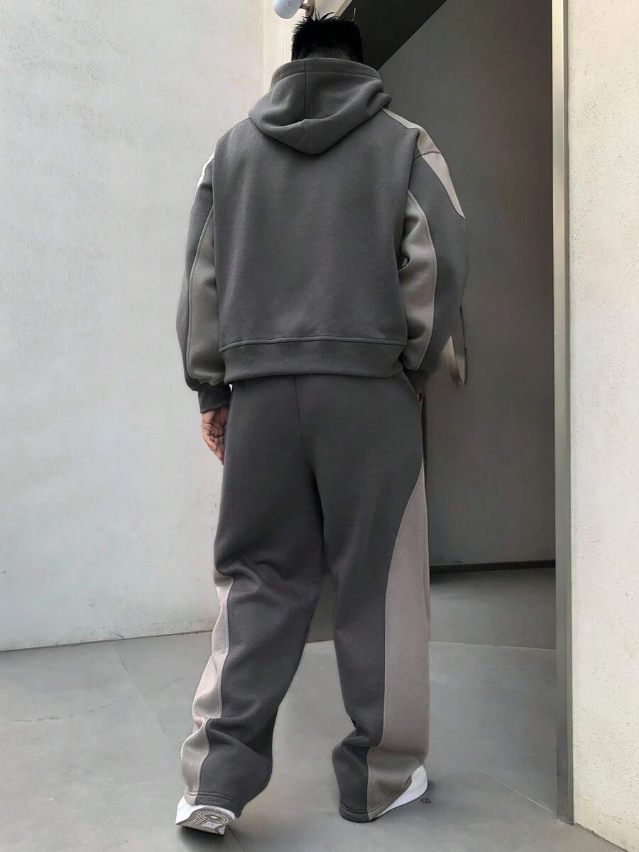 Embroidery Cotton - Mens Autumn Hoodie And Pants Set