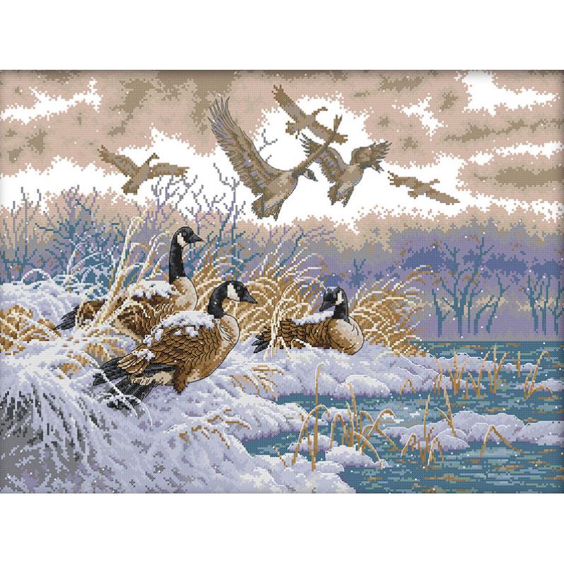 Embroidery Job - Winter Birds NKF Animal Patterns Cross