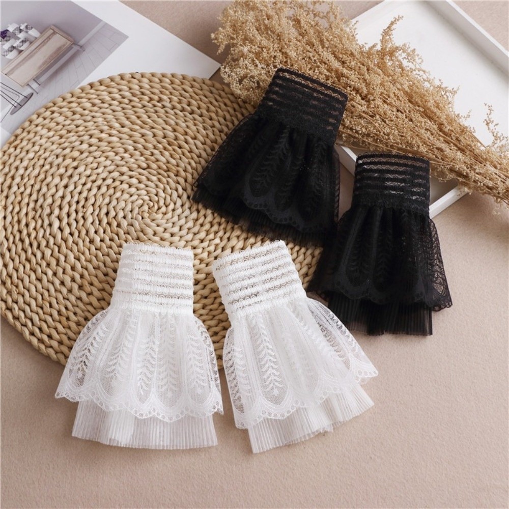 Embroidery Motif - 1 Pair Versatile Elegant Fake Cuffs