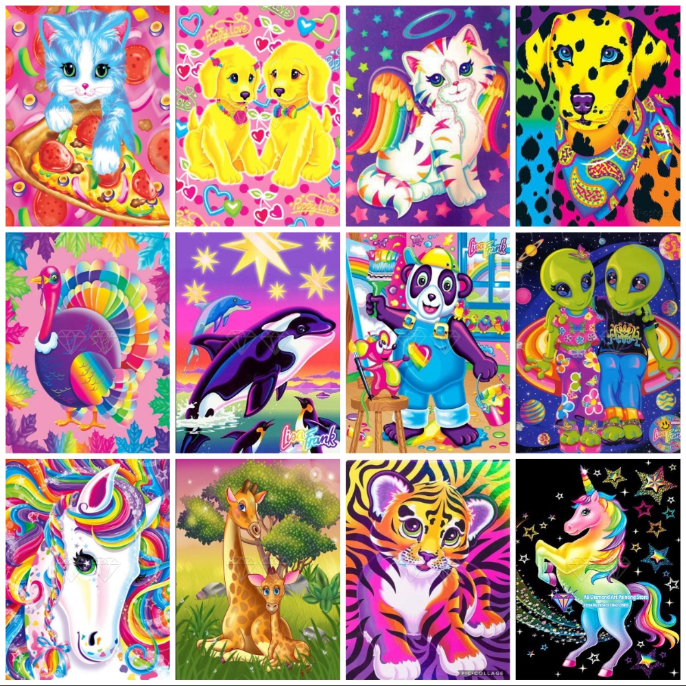 Embroidery Unicorn - animal unicorn Cat Dolphin Tiger Square