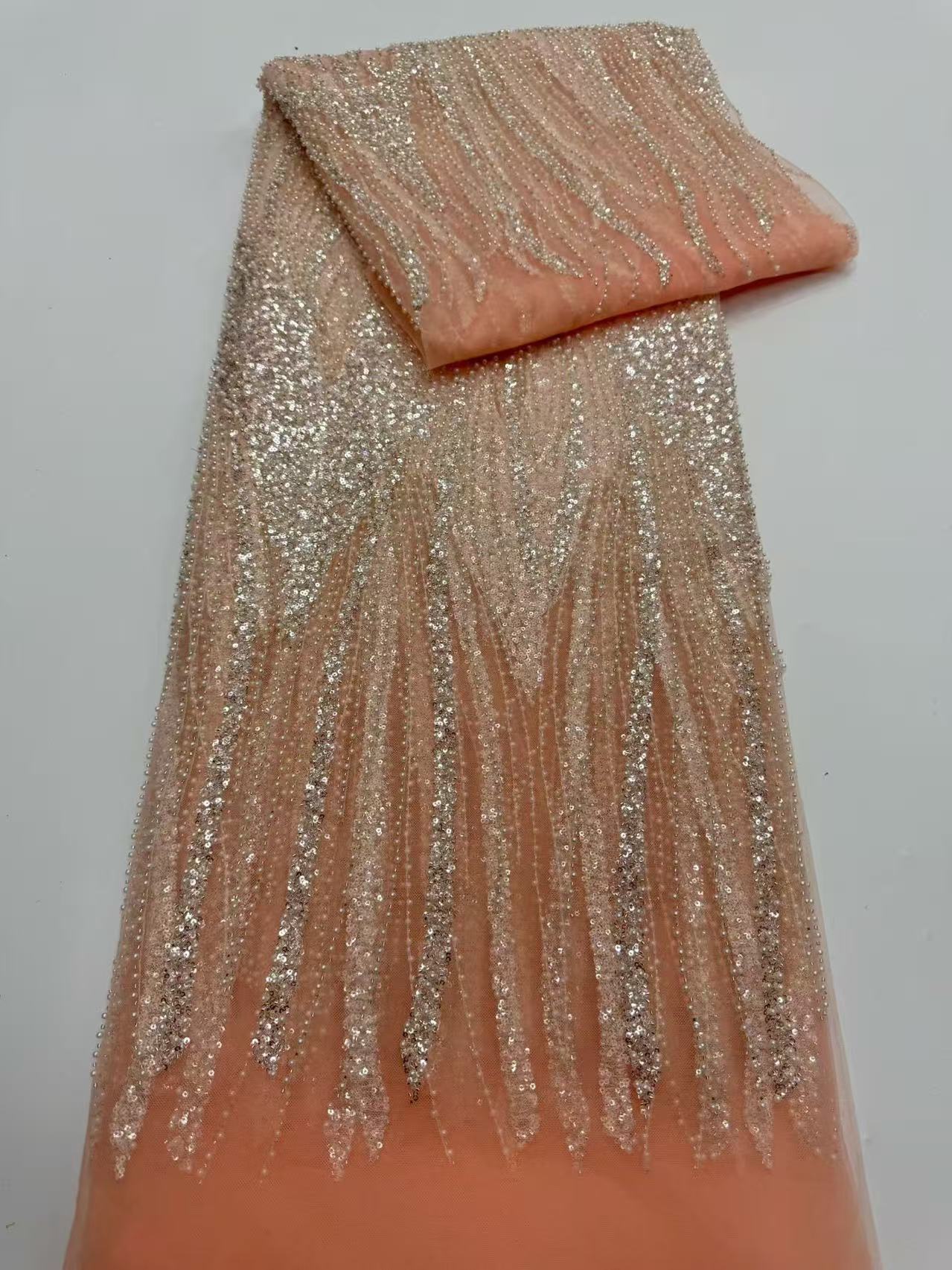 Embroidery Net Fabric - Luxury High Grade Shiny Sequins Tulle