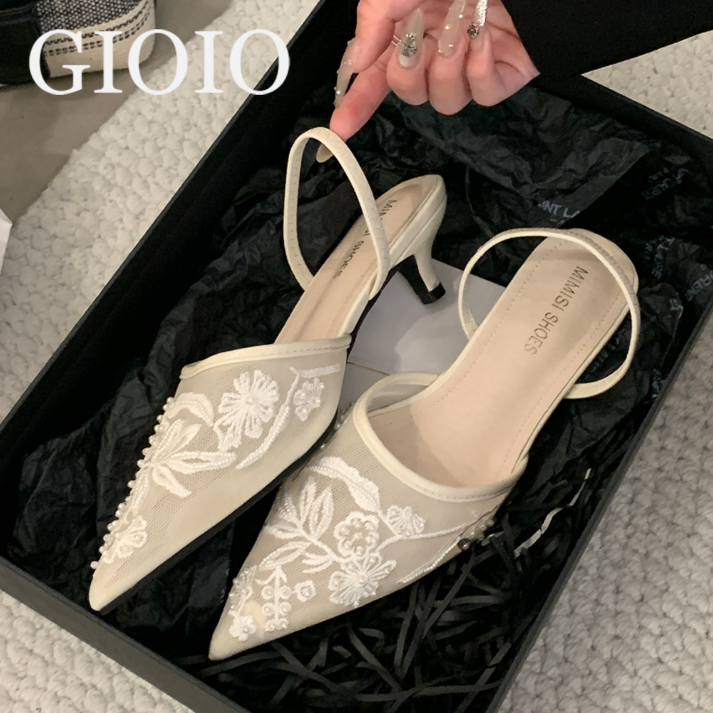 Embroidery Dress - Brand Designer White Women Pumps Mesh