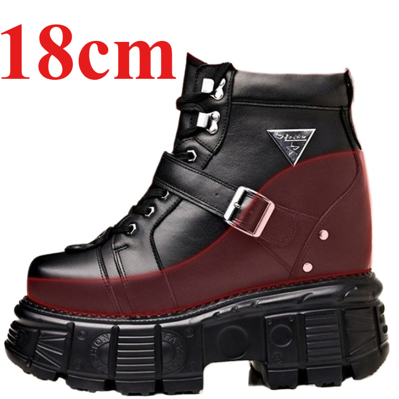Embroidery Cotton - Genuine Leather Motorcycle Boots Shoes for