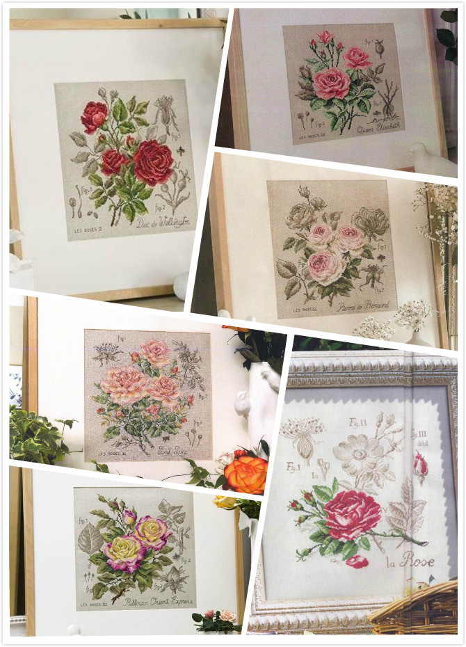 Embroidery Job - Dfea-Flower Series Rose Cross Stitch Sets,