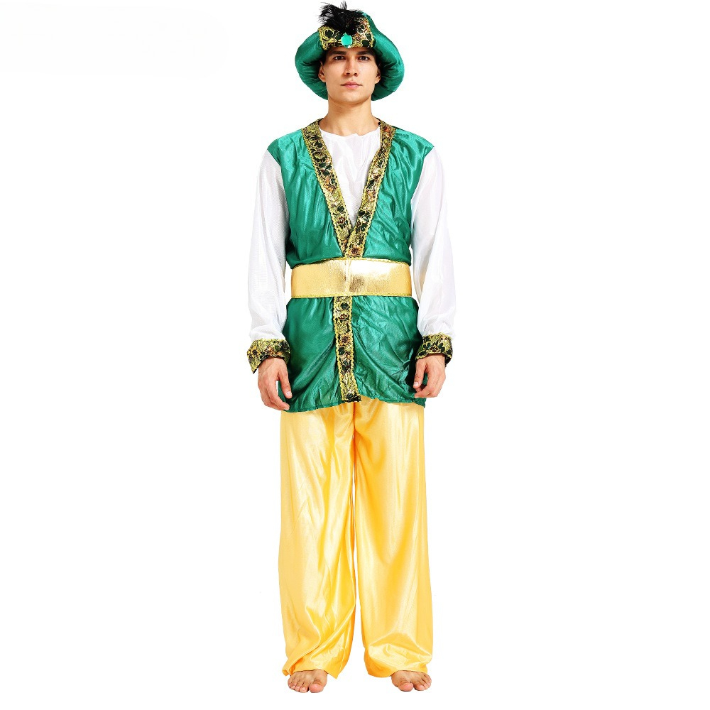 Embroidery Dress - Kids Adults Arabic Prince Cosplay Muslim