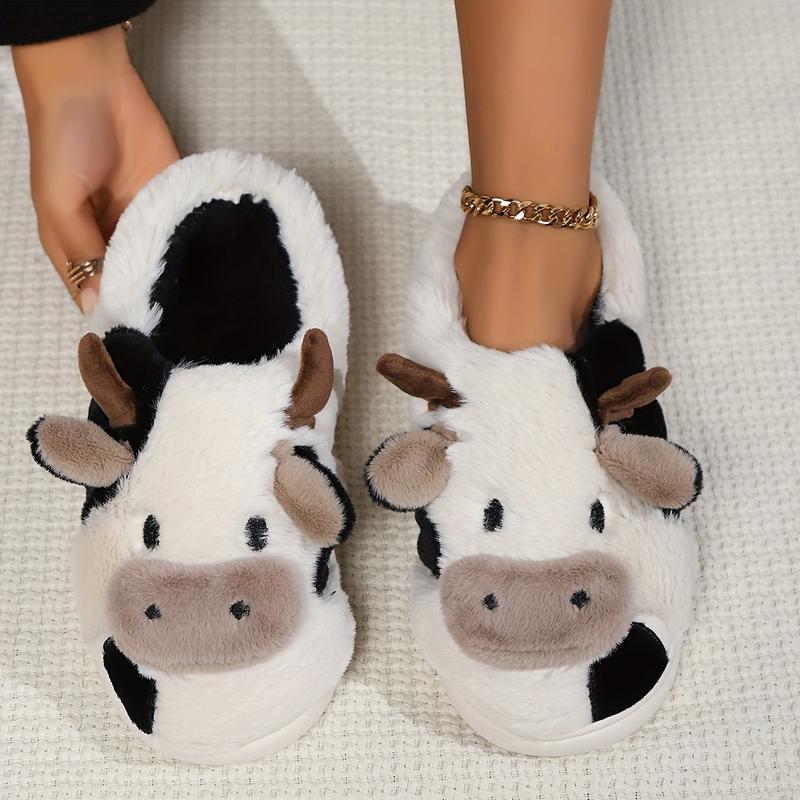 Embroidery Cotton - Soft Cow Slippers for Women -