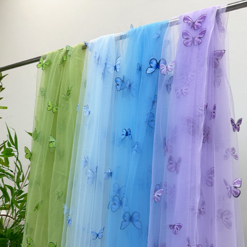 Embroidery Net Fabric - 3D Butterfly Embroidery Tulle Fabric Stereo