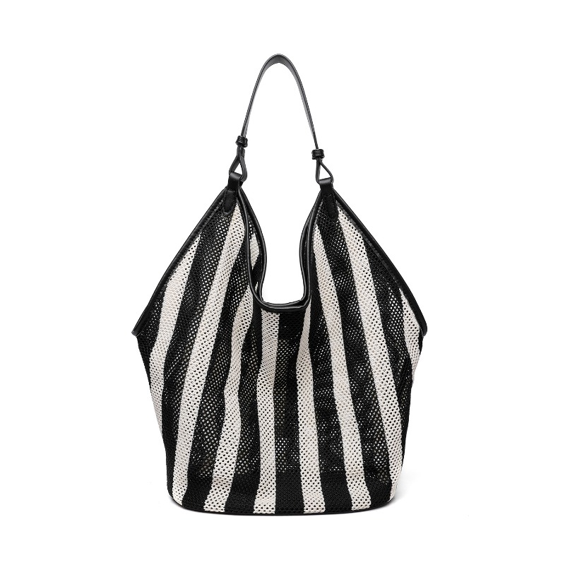 Striped Woven Large Capacity T - Embroidery Motif のレビューと価格