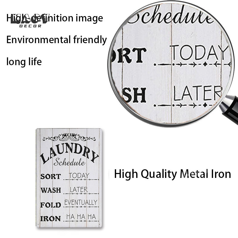Slogan Metal Tin Sign Laundry  - Embroidery Water のレビューと価格