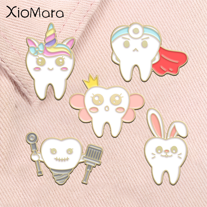 Tooth Oral Health Enamel Pins  - Embroidery Unicorn のレビューと価格