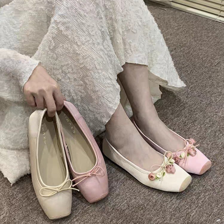 Women Flats Bow Marie Janes Sh - Embroidery Dress のレビューと価格