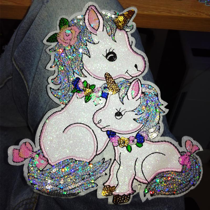 DIY Cloth Unicorn Patch Sequin - Embroidery Unicorn のレビューと価格