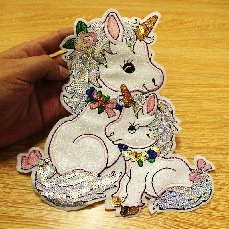 DIY Cloth Unicorn Patch Sequin - Embroidery Unicorn のレビューと価格