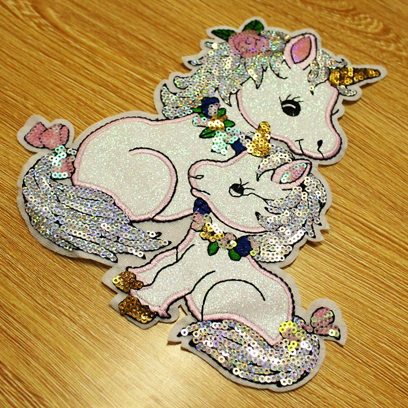 DIY Cloth Unicorn Patch Sequin - Embroidery Unicorn のレビューと価格