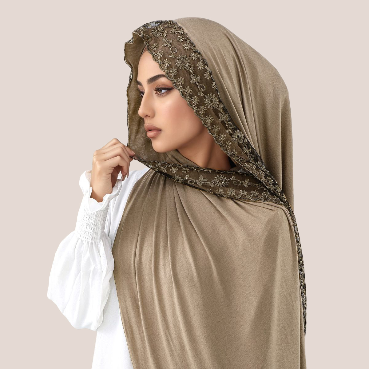 Lace Embroidery Cotton Jersey  - Embroidery Cotton のレビューと価格
