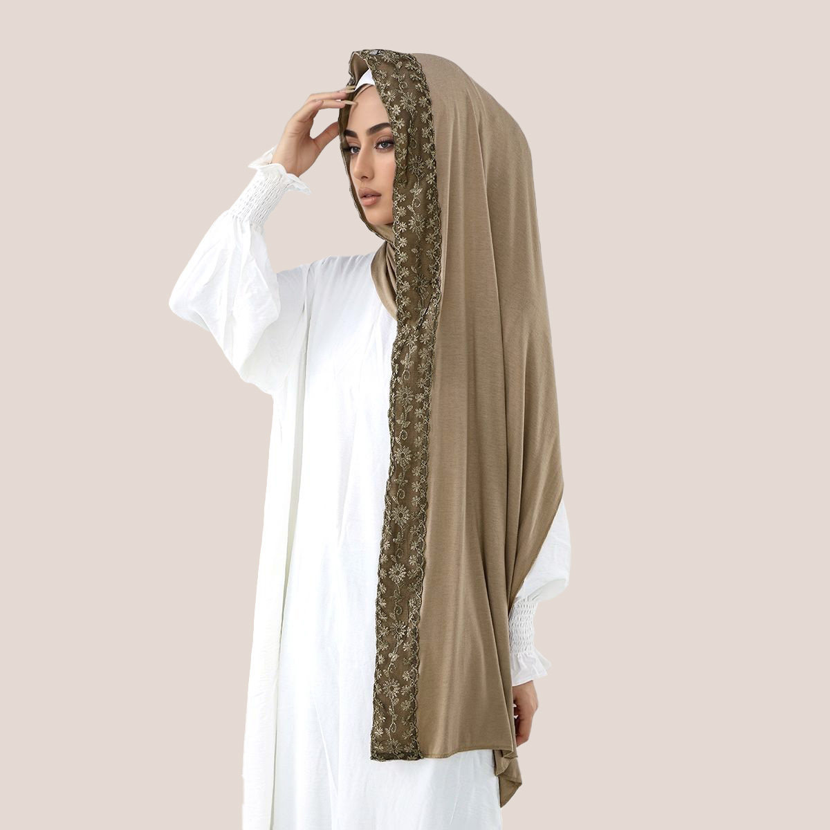 Lace Embroidery Cotton Jersey  - Embroidery Cotton のレビューと価格