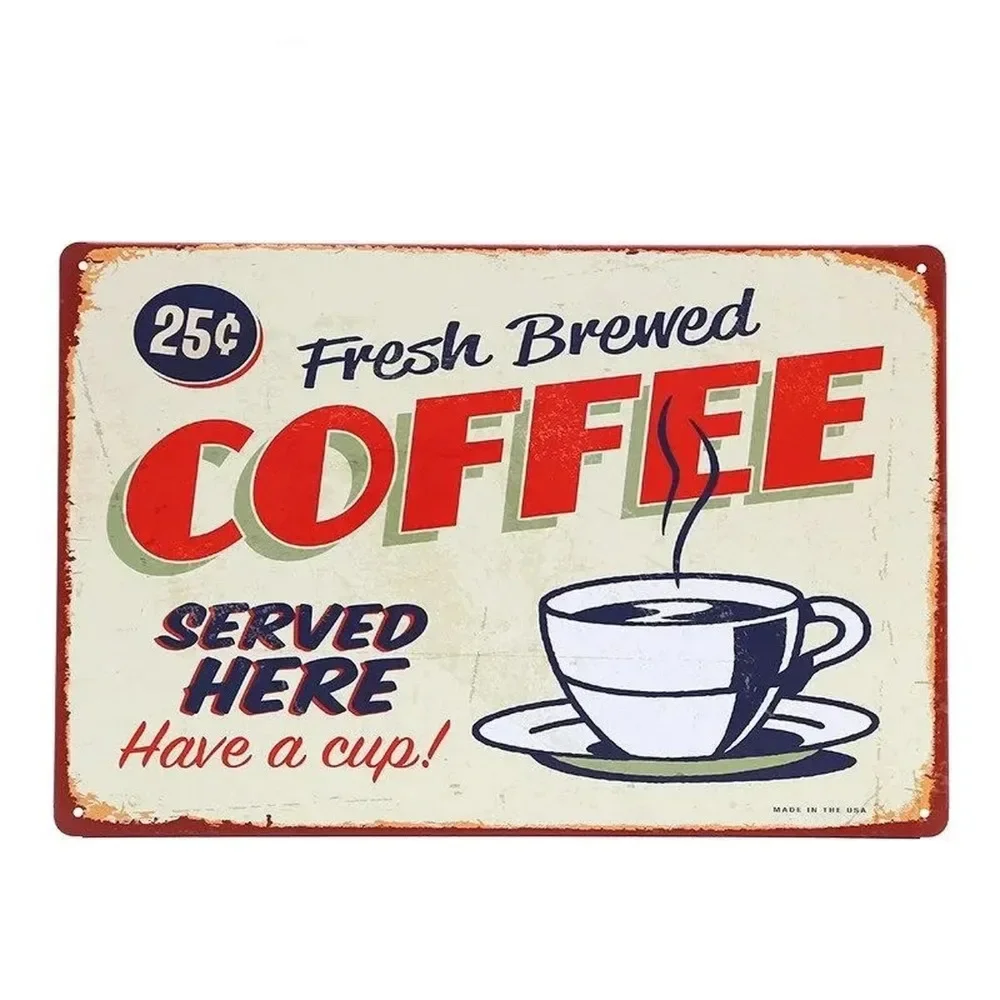Plaque Metal Signs Drink Coffe - Embroidery Water のレビューと価格