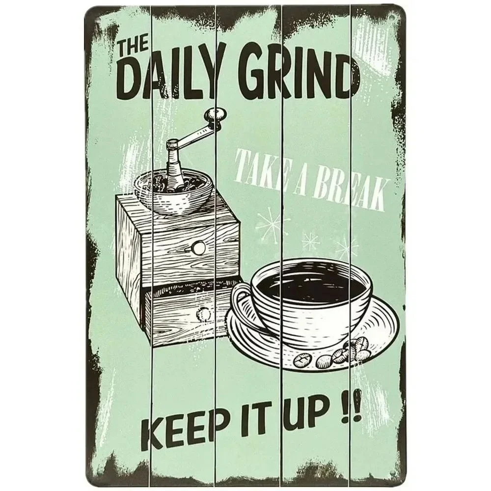 Plaque Metal Signs Drink Coffe - Embroidery Water のレビューと価格