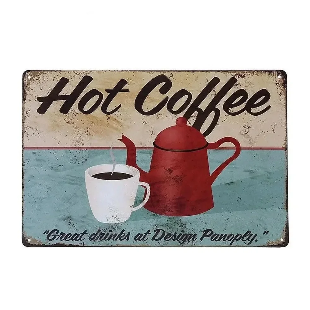 Plaque Metal Signs Drink Coffe - Embroidery Water のレビューと価格