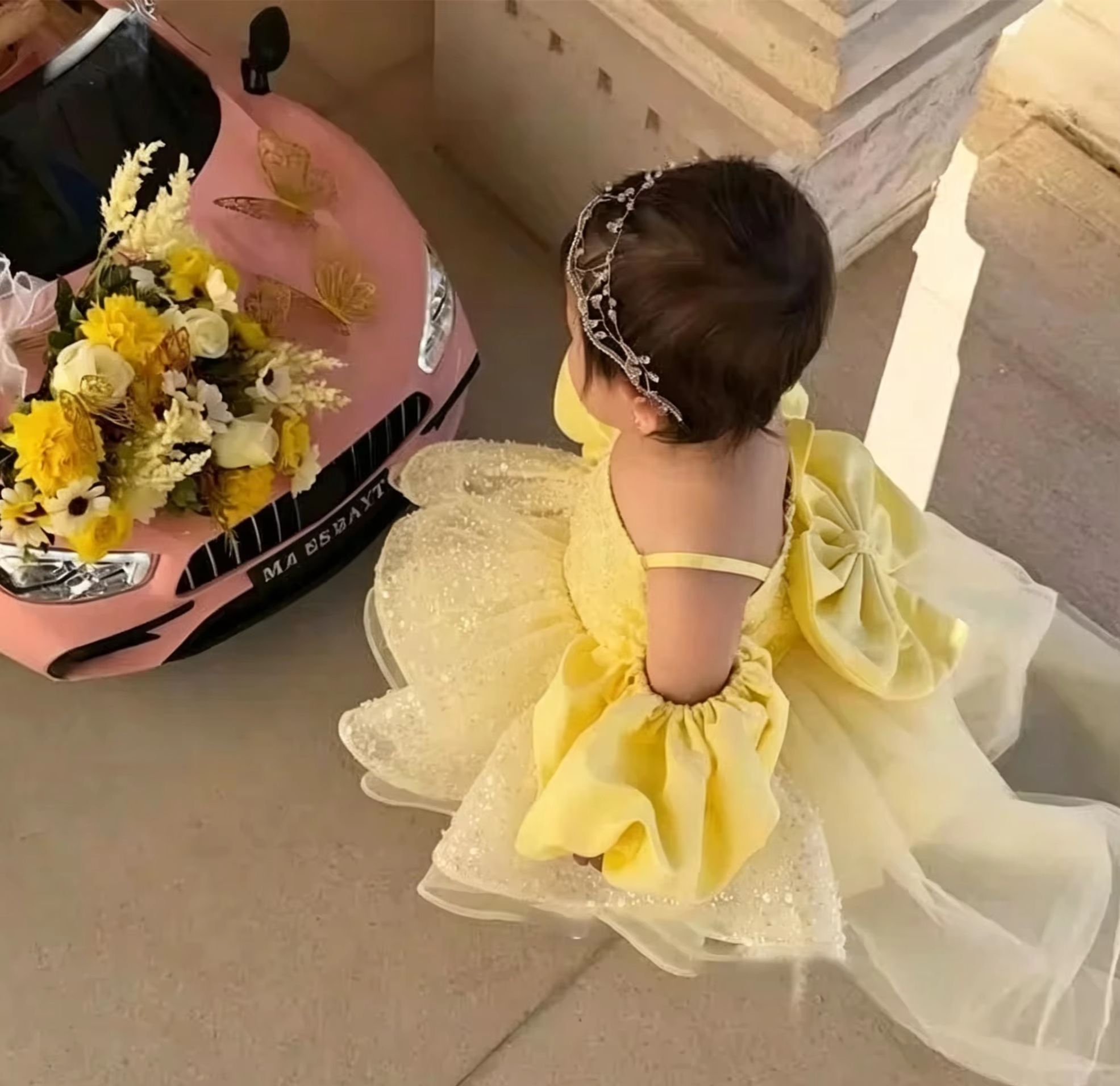 Cute Yellow Flower Girl Dresse - Embroidery Yellow Dress のレビューと価格