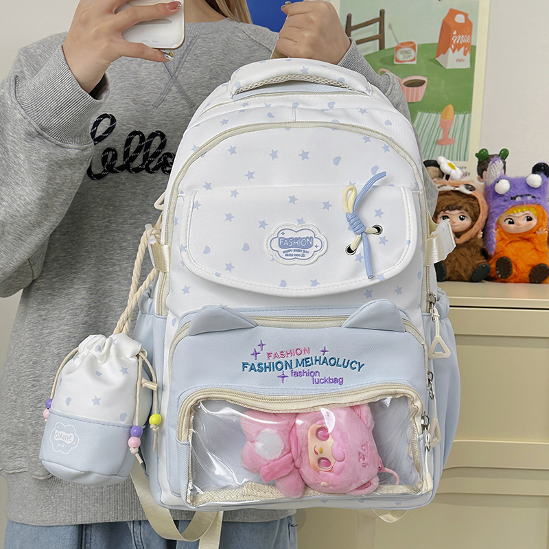 New Cute Transparent Anime Bac - Embroidery Texture のレビューと価格
