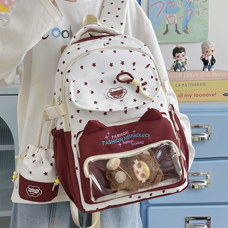 New Cute Transparent Anime Bac - Embroidery Texture のレビューと価格