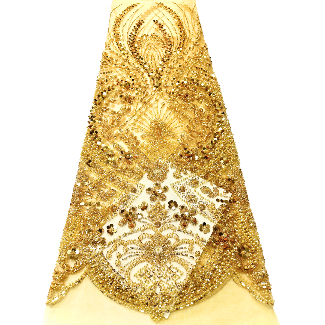 Yellow Bridal Lace Fabric 5 ya - Embroidery Yellow Dress のレビューと価格