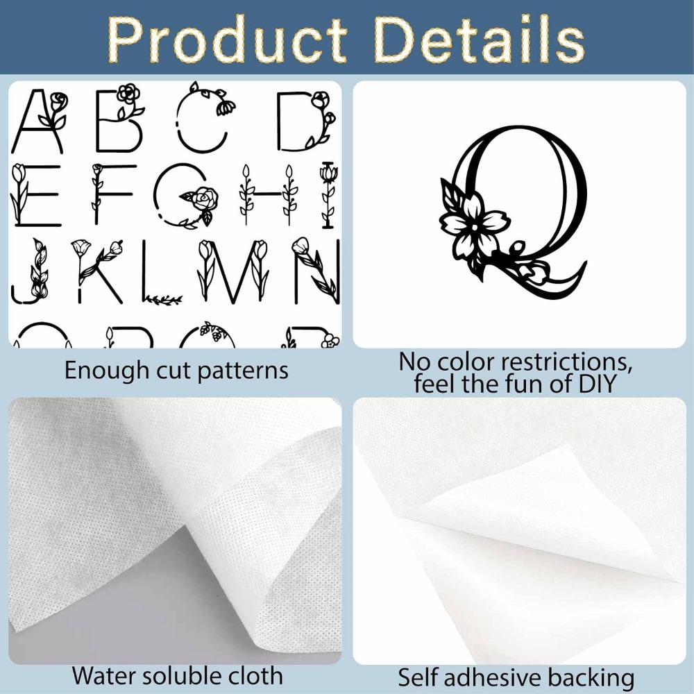 Letter A-Z Water Soluble Embro - Embroidery Water のレビューと価格