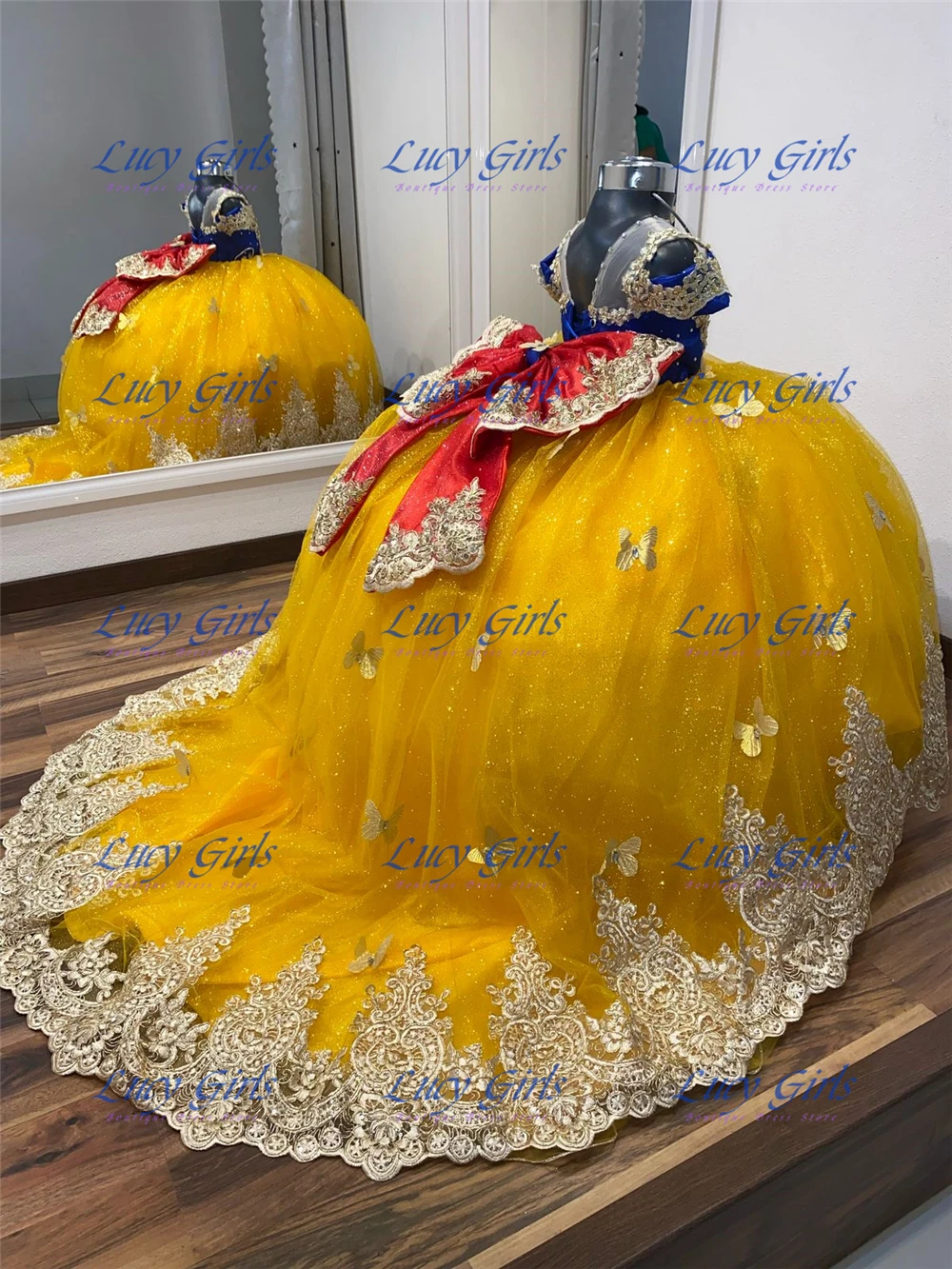 Quality Butterfly Applique Lov - Embroidery Yellow Dress のレビューと価格