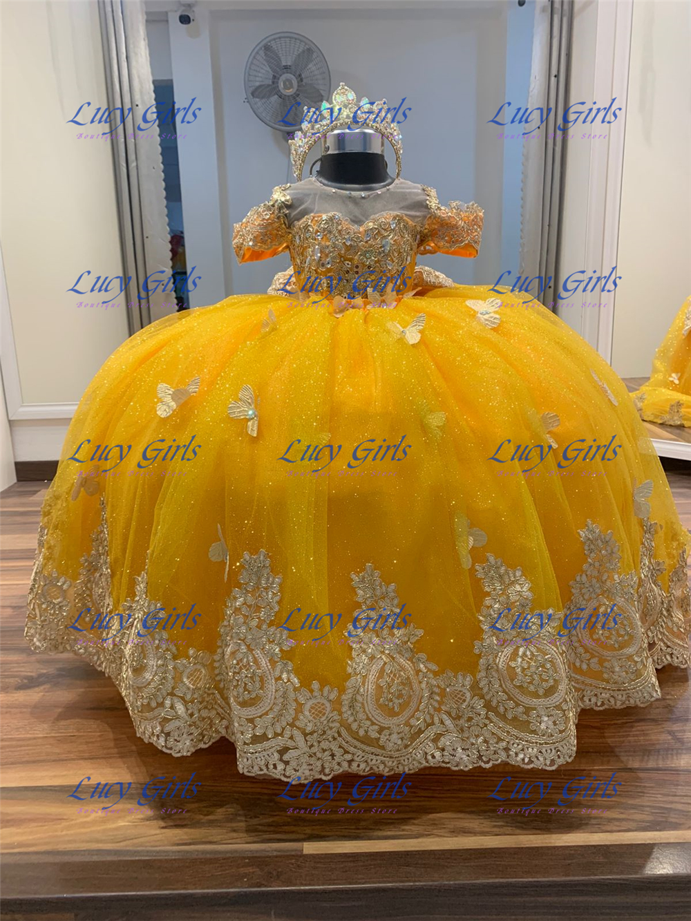 Quality Butterfly Applique Lov - Embroidery Yellow Dress のレビューと価格
