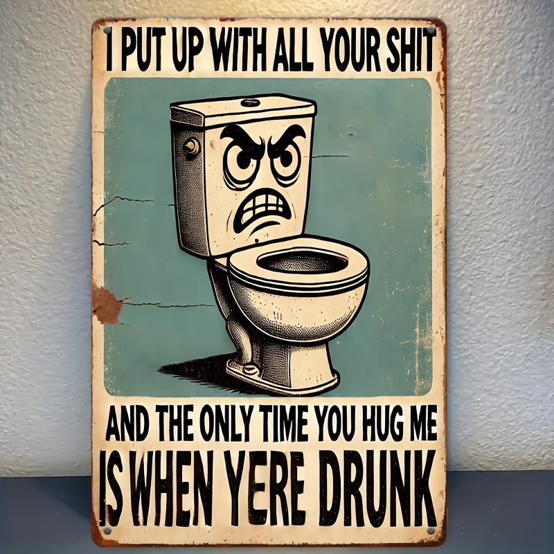 Humorous Bathroom Decor Sign,  - Embroidery Water のレビューと価格