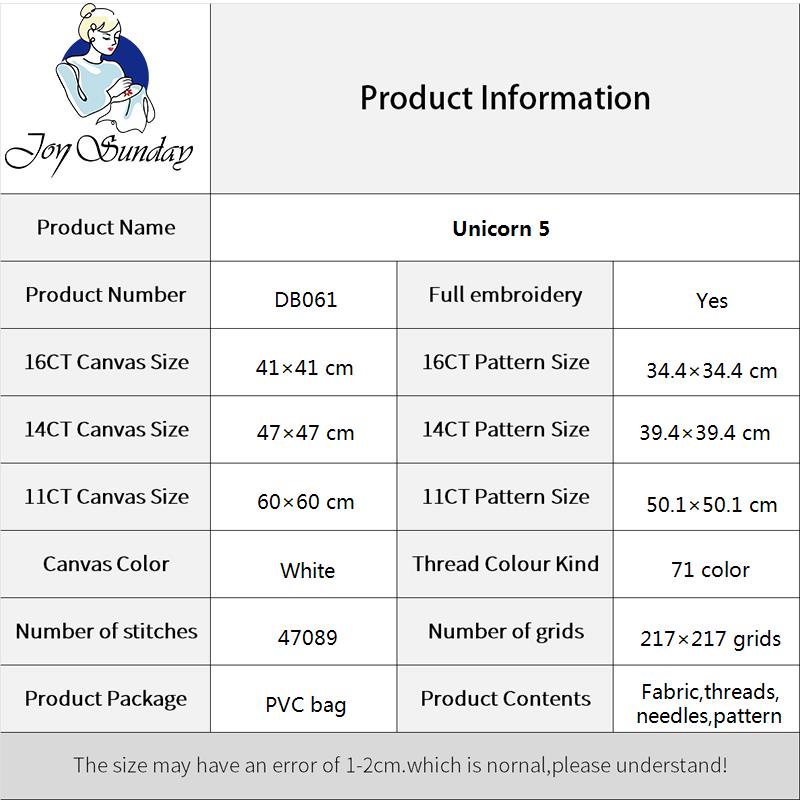 Joy Sunday Animal Pattern Cros - Embroidery Unicorn のレビューと価格