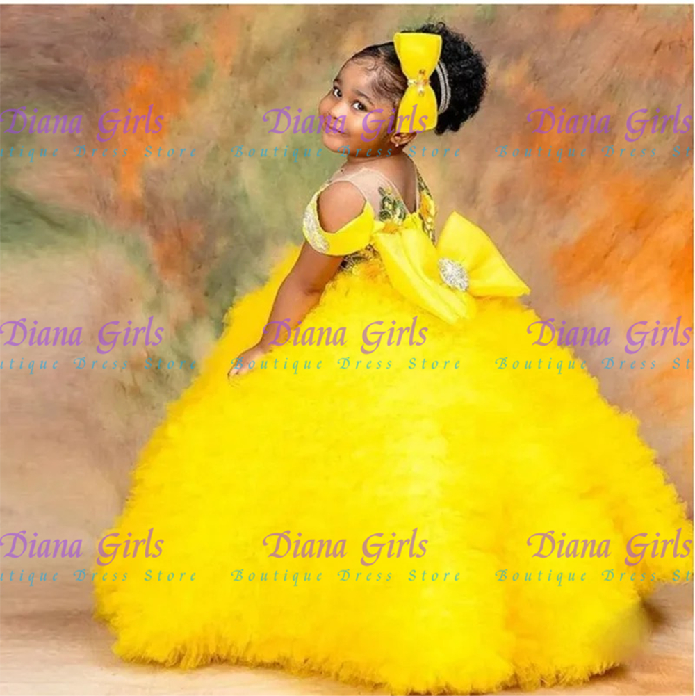 Lovely Yellow Flower Girls Dre - Embroidery Yellow Dress のレビューと価格