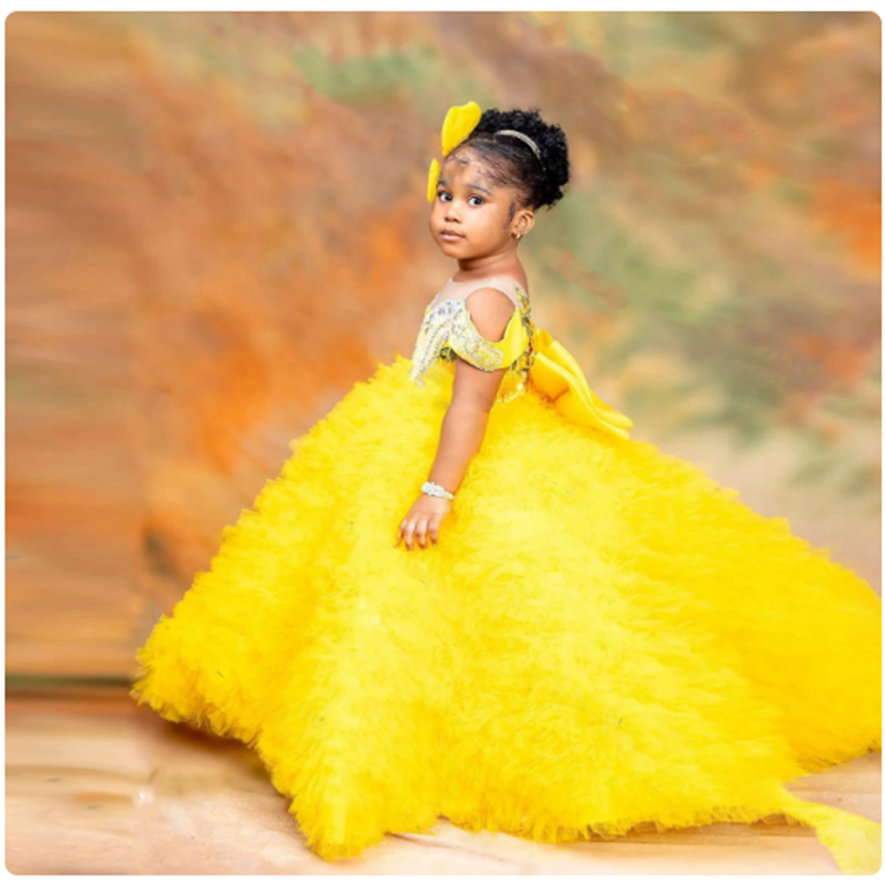 Lovely Yellow Flower Girls Dre - Embroidery Yellow Dress のレビューと価格