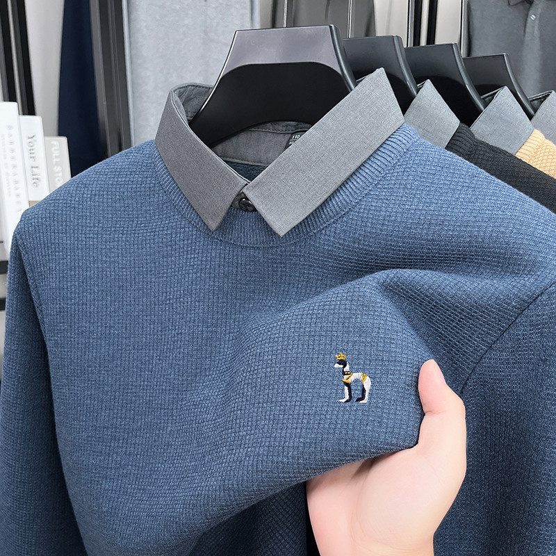 Luxury wool fake two-piece swe - Embroidery Texture のレビューと価格