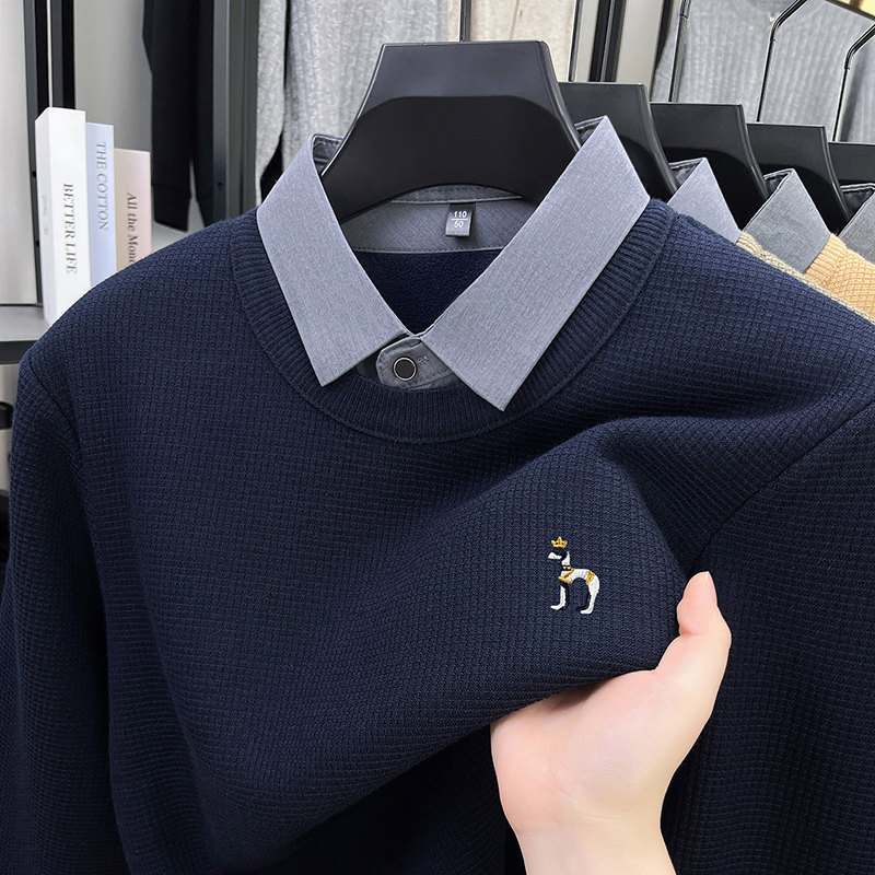 Luxury wool fake two-piece swe - Embroidery Texture のレビューと価格