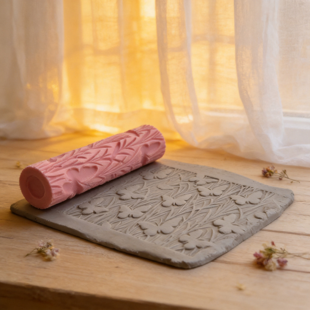 DIY Pottery Craft Rolling Pin  - Embroidery Texture のレビューと価格
