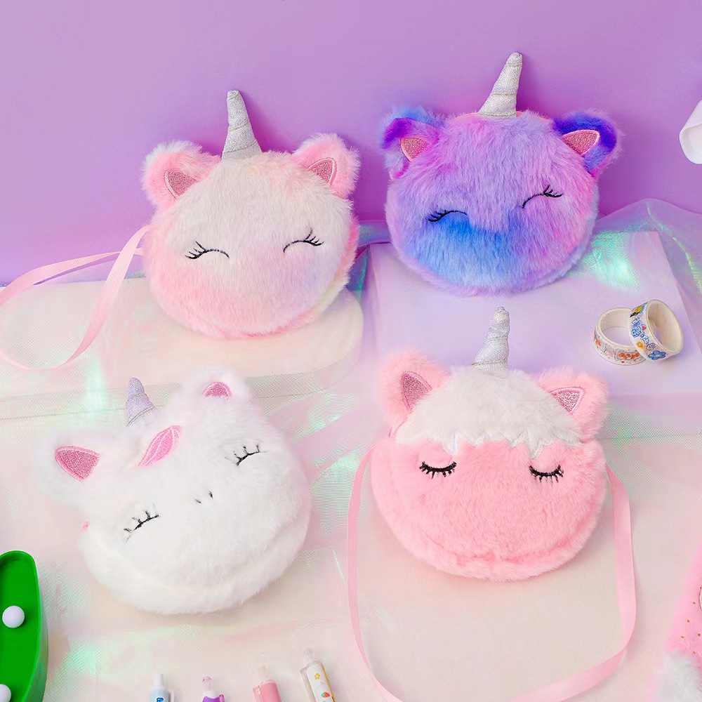 Kids Fashion Plush Shoulder Ba - Embroidery Unicorn のレビューと価格