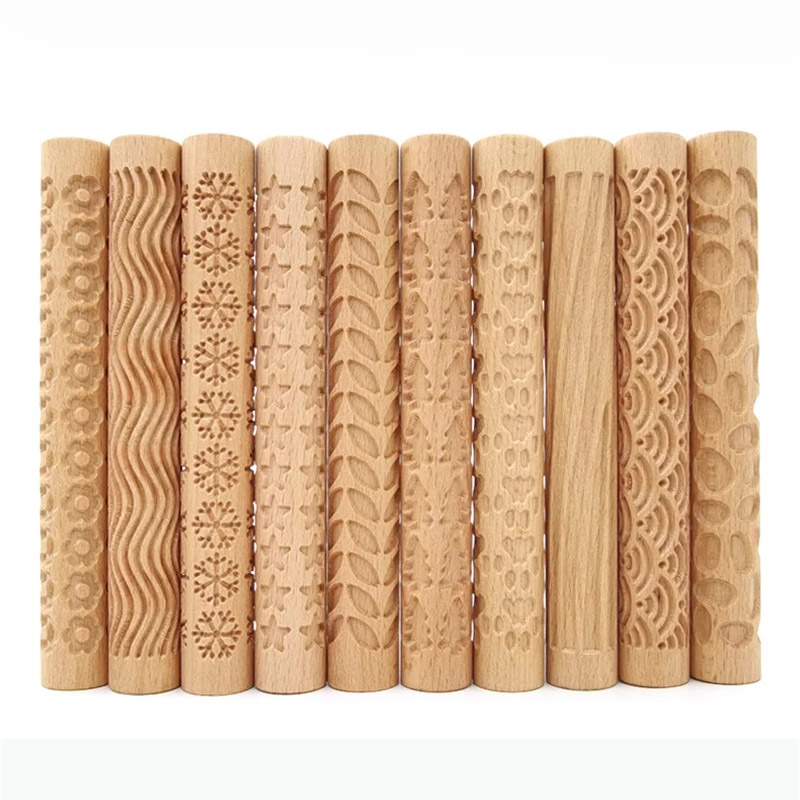 Wooden Texture Rolling Pin Cer - Embroidery Texture のレビューと価格