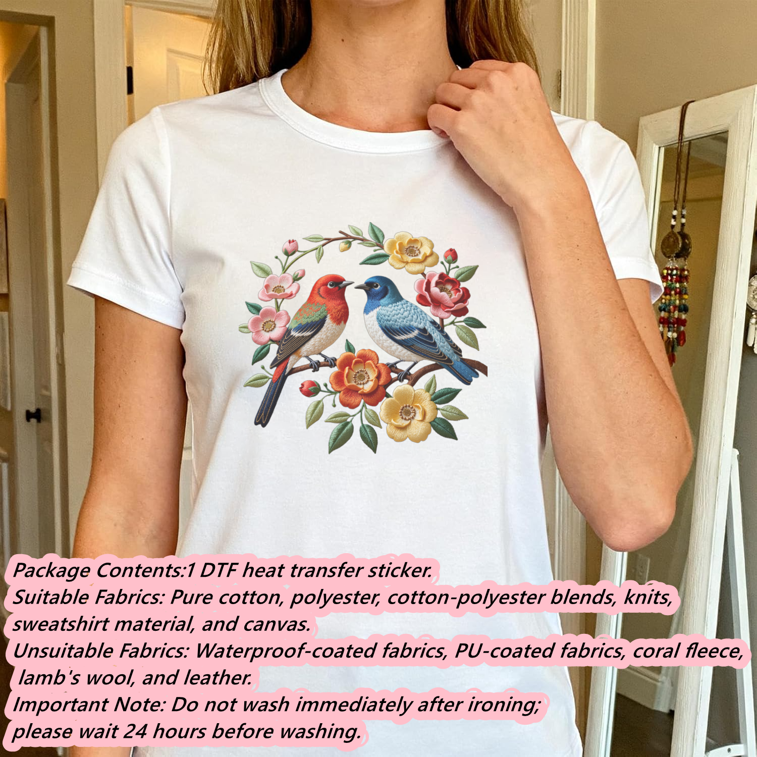 1 Piece of Bird Pattern Clothi - Embroidery Motif のレビューと価格