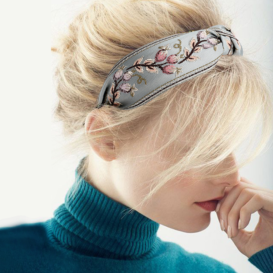 New Retro Knotted Headband For - Embroidery Motif のレビューと価格