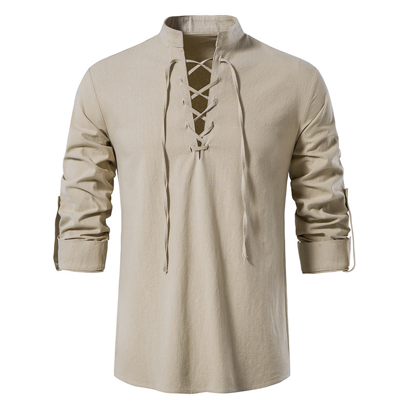 Men's Medieval Lace Up Cotton  - Embroidery Cotton のレビューと価格
