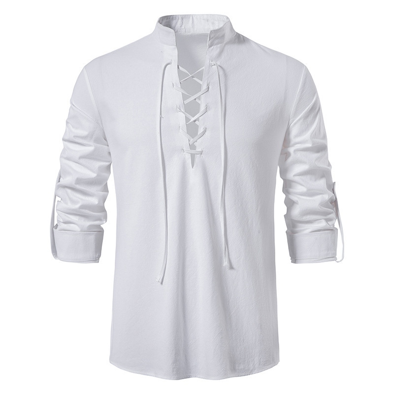 Men's Medieval Lace Up Cotton  - Embroidery Cotton のレビューと価格