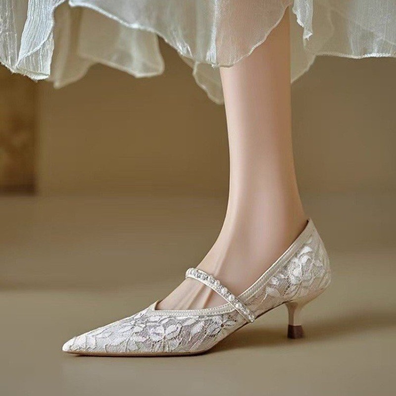 Sexy Lace Embroidery High Heel - Embroidery Dress のレビューと価格