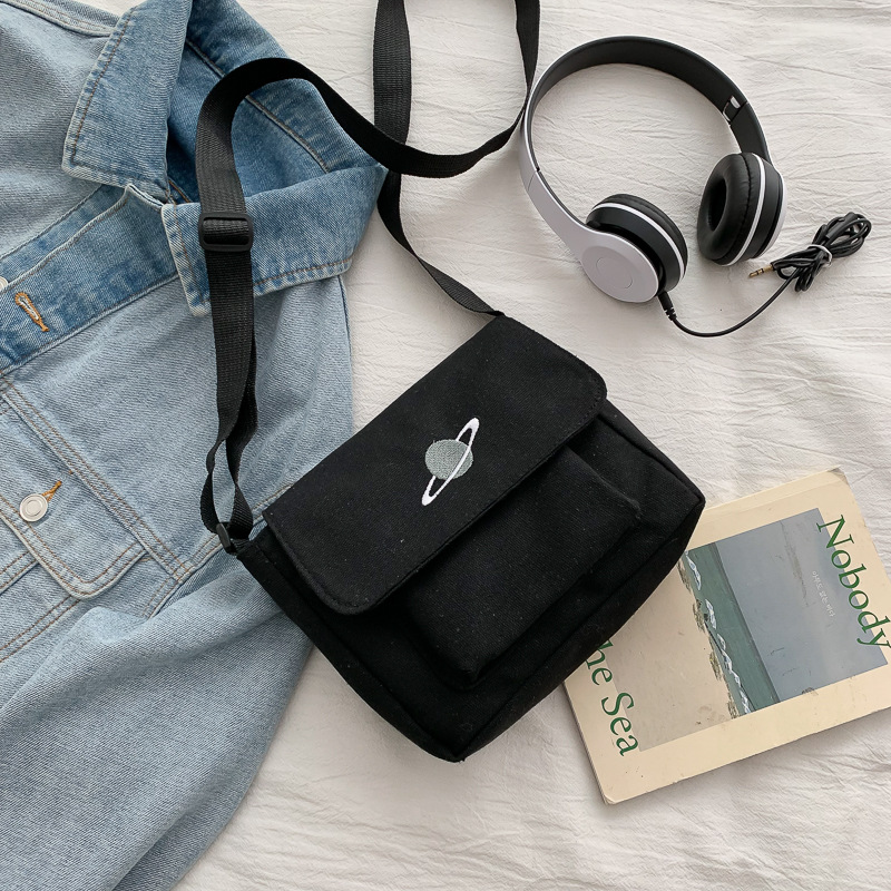 Casual Collage Student Messeng - Embroidery Motif のレビューと価格