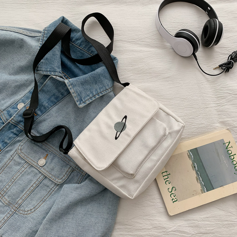 Casual Collage Student Messeng - Embroidery Motif のレビューと価格