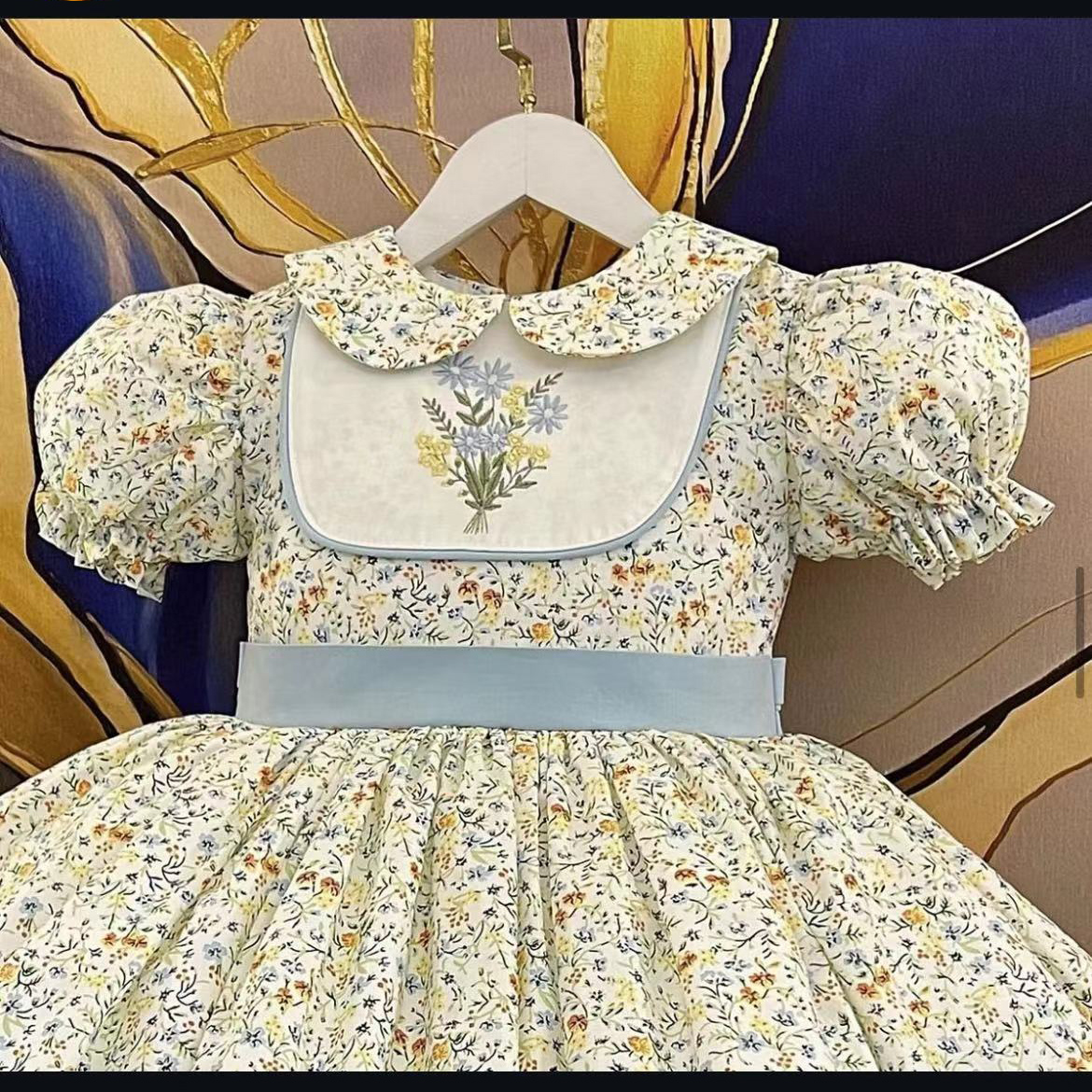 0-12Y Baby Girl Summer Flower  - Embroidery Yellow Dress のレビューと価格