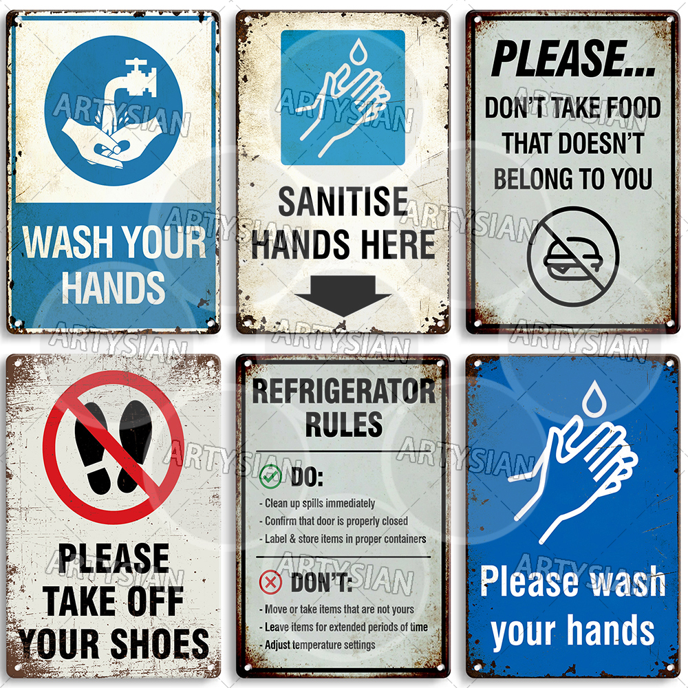Hygiene Metal Sign No Shoes No - Embroidery Water のレビューと価格
