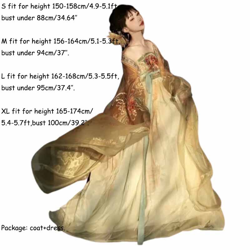 Women's Traditional Chinese Ha - Embroidery Yellow Dress のレビューと価格