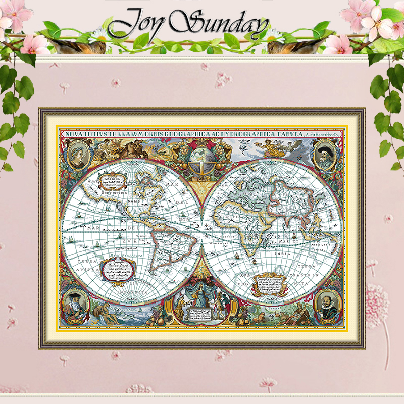 World Map Patterns Counted Cro - Embroidery Job のレビューと価格